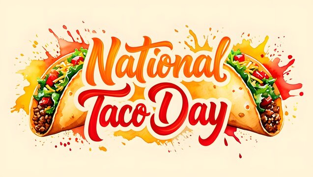 National Taco day banner illustration