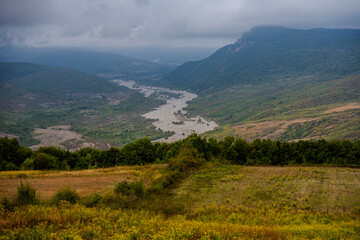 Naklejka premium Scenic Valley and Riverbed in Agsu Azerbaijan