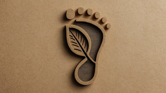 An eco-friendly design of a footprint combined with a leaf, symbolizing sustainability and the green movement.