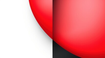 A Striking Balance of Form and Contrast: Glossy Red Geometry Framed by the Duality of Black and White in a Minimalist Composition