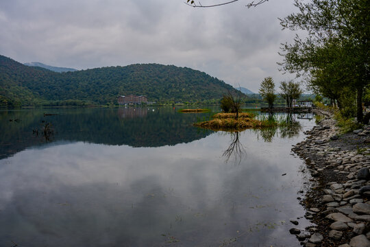 Lakeside View with Reflections in Qabala