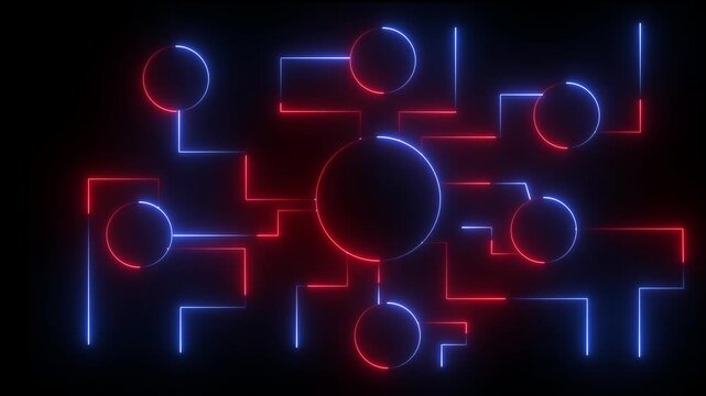 Business, Technology, Internet and network concept. Automation Software Technology Process System.. isolated on black background.  neon tool box 4k animation video...