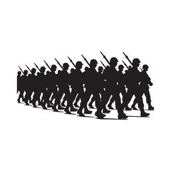 army of soldiers marching