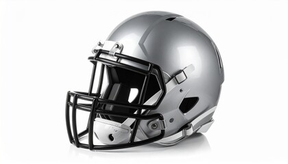 Dark blue American football helmet with black facemask and silver hardware—evoking impact, precision, and the protective choreography of sport, strength, and engineered resilience.