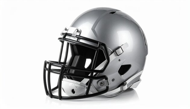 Dark blue American football helmet with black facemask and silver hardware—evoking impact, precision, and the protective choreography of sport, strength, and engineered resilience.