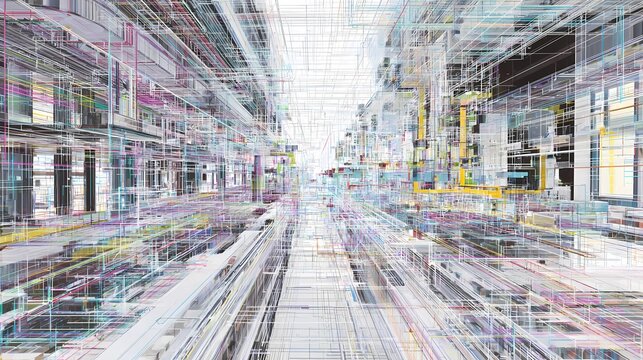 Digital Grid With Data Path - Powered by Adobe