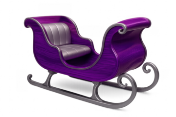 Purple and silver sleigh for christmas holiday season