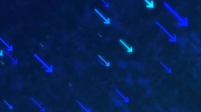 Seamless Looping Blue Arrow Down Motion Background
