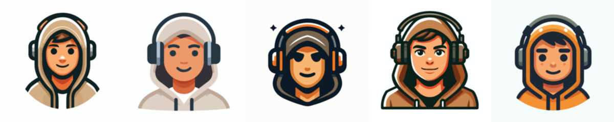 Avatar of a man's face wearing a hoodie and headphones