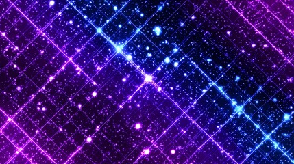 Seamless Neon Galaxy Tech Grid Texture