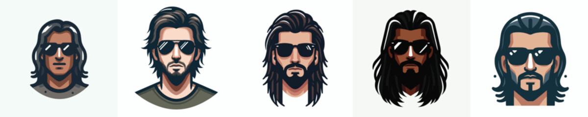 Avatar of a man with long hair wearing sunglasses, dark skin, cool expression