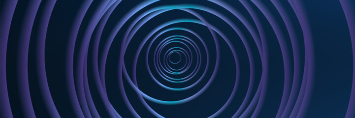 Abstract 3d background with modern futuristic sphere circle blue purple gradient and lights. Vector abstract graphic design banner pattern. modern trendy design, creative illustration,