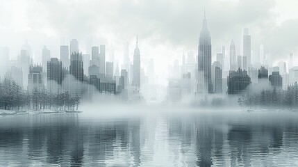 Obraz premium Futuristic Cityscape Rendered in X-Ray Vision Digital Architecture Concept