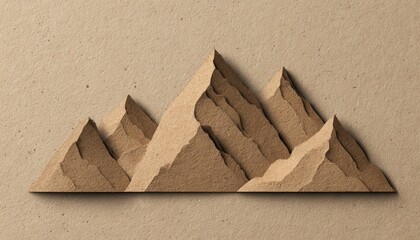 Stylized mountains crafted from textured cardboard, showcasing natural beauty in an artistic form, perfect for creative projects.