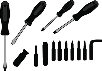 Screwdriver set, hand tools, repair equipment, precision screwdriver, tool bits, DIY tools, workshop tools, maintenance kit, fixing tools, hardware