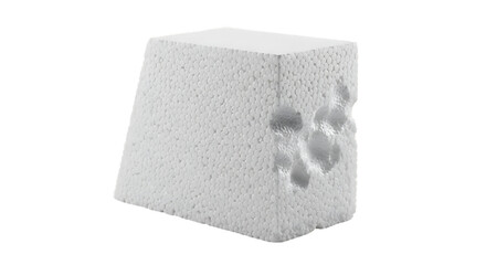 A rough textured white chalk piece with irregular edges isolated on transparent background