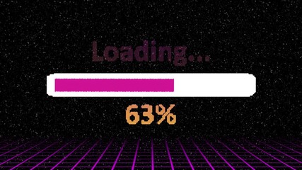 Classic 8-bit loading bar animation in pixel art style, retro video game progress loop, motion graphic overlay for VFX, UI, and creative editing - Powered by Adobe