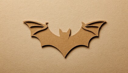 Creative cardboard bat design, perfect for Halloween crafts or decoration. Unique and fun addition to festive celebrations.