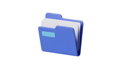 Modern digital file management with blue folder and documents for business use