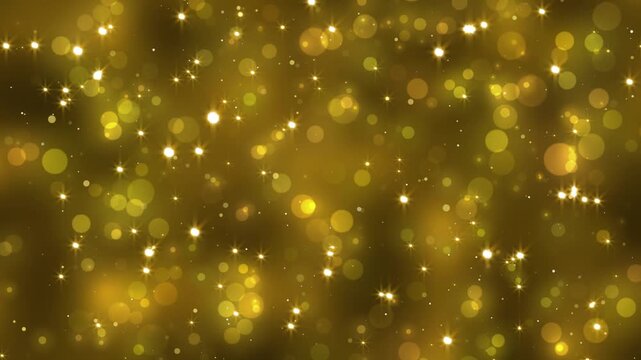 Seamless Looping Golden Bokeh Light Sparkle Background
