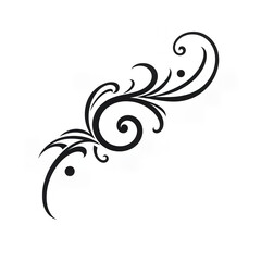 Black Swirl Decorative Floral Design

