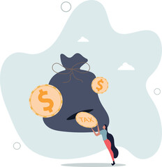 Tax payment or losing money without tax planning concept.life and employment of people.