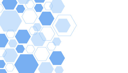 Abstract blue hexagon shape for frame illustration design