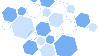 Abstract blue hexagon shape for frame illustration design