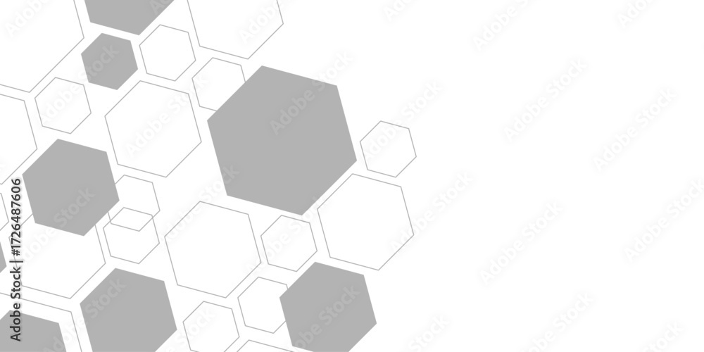 Poster abstract background with geometric shapes and hexagon pattern.