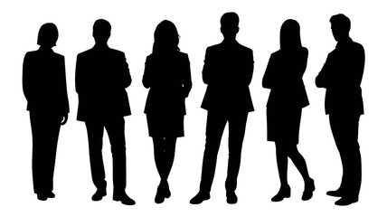 Determined businesswoman confidently leading team meeting in modern office space