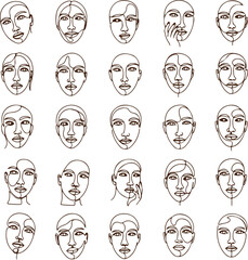set of funny cartoon faces