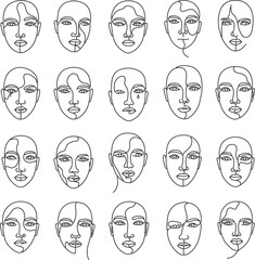 set of funny cartoon faces