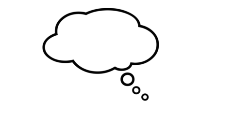 Cloud Shaped Thought Bubble Outline with Bubbles on White Background speech bubble chat bubble isolated on a transparent background