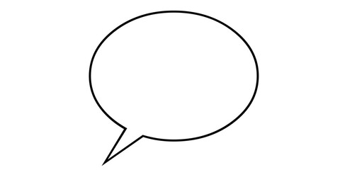 Empty speech bubble with a pointed tail on a white background dialogue communication isolated on a transparent background