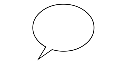 Empty speech bubble with a pointed tail on a white background dialogue communication isolated on a transparent background