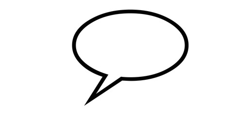 Oval Speech Bubble Outline with Tail Pointing Down- Right on White Background talk bubble chat bubble isolated on a transparent background