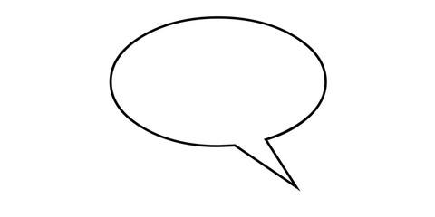 Oval Shaped Speech Bubble with Black Outline and Tail on White Background talk bubble chat bubble isolated on a transparent background