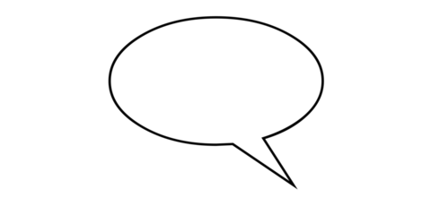 Oval Shaped Speech Bubble with Black Outline and Tail on White Background talk bubble chat bubble isolated on a transparent background