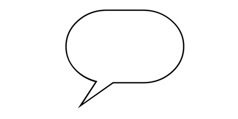 Oval Speech Bubble Outline with Tail Pointing Left on White Background talk bubble chat bubble isolated on a transparent background