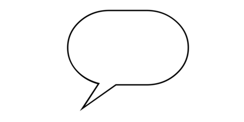 Oval Speech Bubble Outline with Tail Pointing Left on White Background talk bubble chat bubble isolated on a transparent background