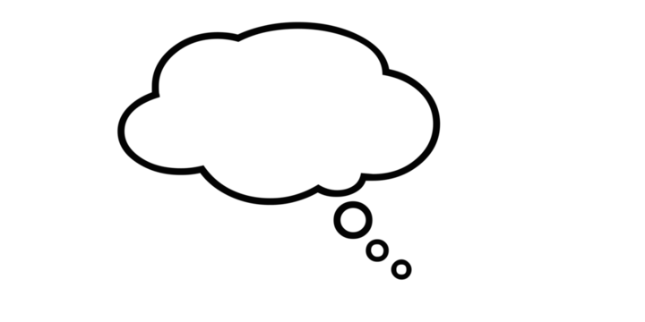 Cloud Shaped Thought Bubble Outline with Bubbles on White Background speech bubble chat bubble isolated on a transparent background - Powered by Adobe