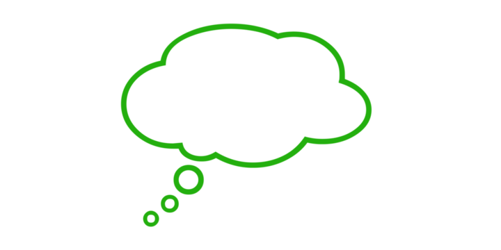 Green Thought Bubble Outline with Speech Bubbles on White Background green outline empty isolated on a transparent background - Powered by Adobe