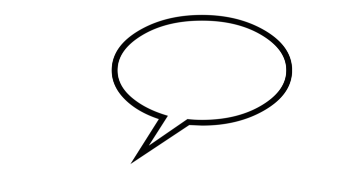 Oval Speech Bubble Outline with Tail Pointing Down- Right on White Background talk bubble chat bubble isolated on a transparent background - Powered by Adobe