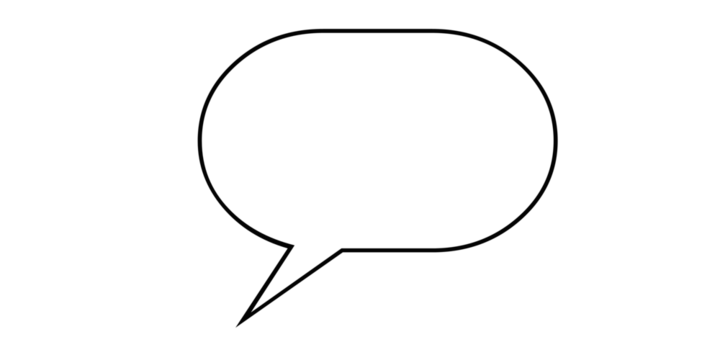 Oval Speech Bubble Outline with Tail Pointing Left on White Background talk bubble chat bubble isolated on a transparent background