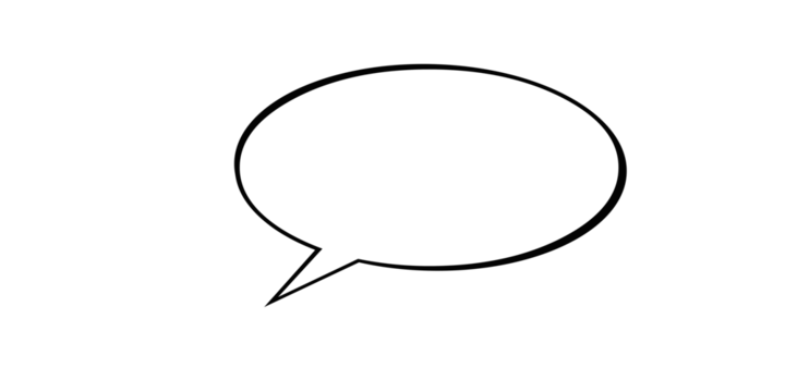 Oval speech bubble with a pointed tail on a white background dialogue communication isolated on a transparent background - Powered by Adobe