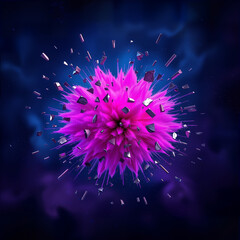 Vivid Pink Bloom Floating In Darkness
