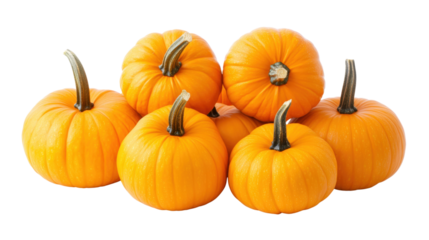 Orange Pumpkins Pile isolated on a transparent background