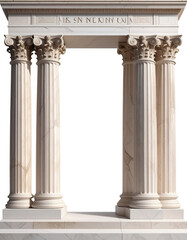 Naklejka premium Marble antique columns and pillars of roman and greek architecture elements. Png transparency