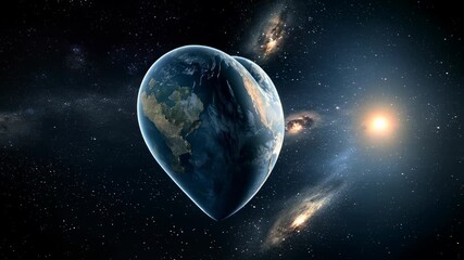 Planet Earth sculpted as a glowing heart in deep space, an emotional cosmic metaphor for love, unity, and global campaigns with universal appeal. - Powered by Adobe