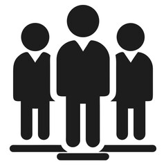 Three Simple Human Figures Standing Together Side By futuristic silhouette vector transparent icon